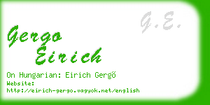 gergo eirich business card